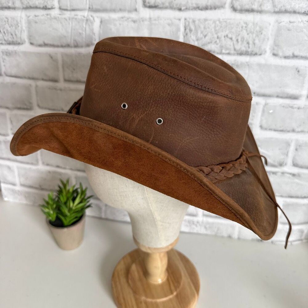 Bullhide Royston Leather Cowgirl Hat Brown Size XL - Picture 3 of 10